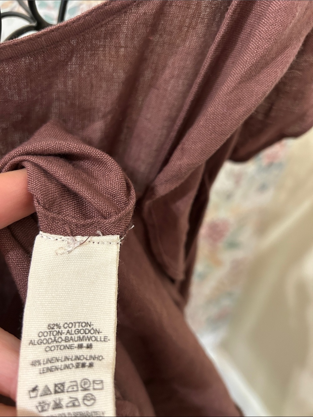 Free People Erin Skater Linen Blend Open Tie Back Mini Dress Brown Medium - Picture 8 of 9
